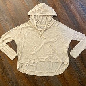 Hollister tan/cream cropped hoodie